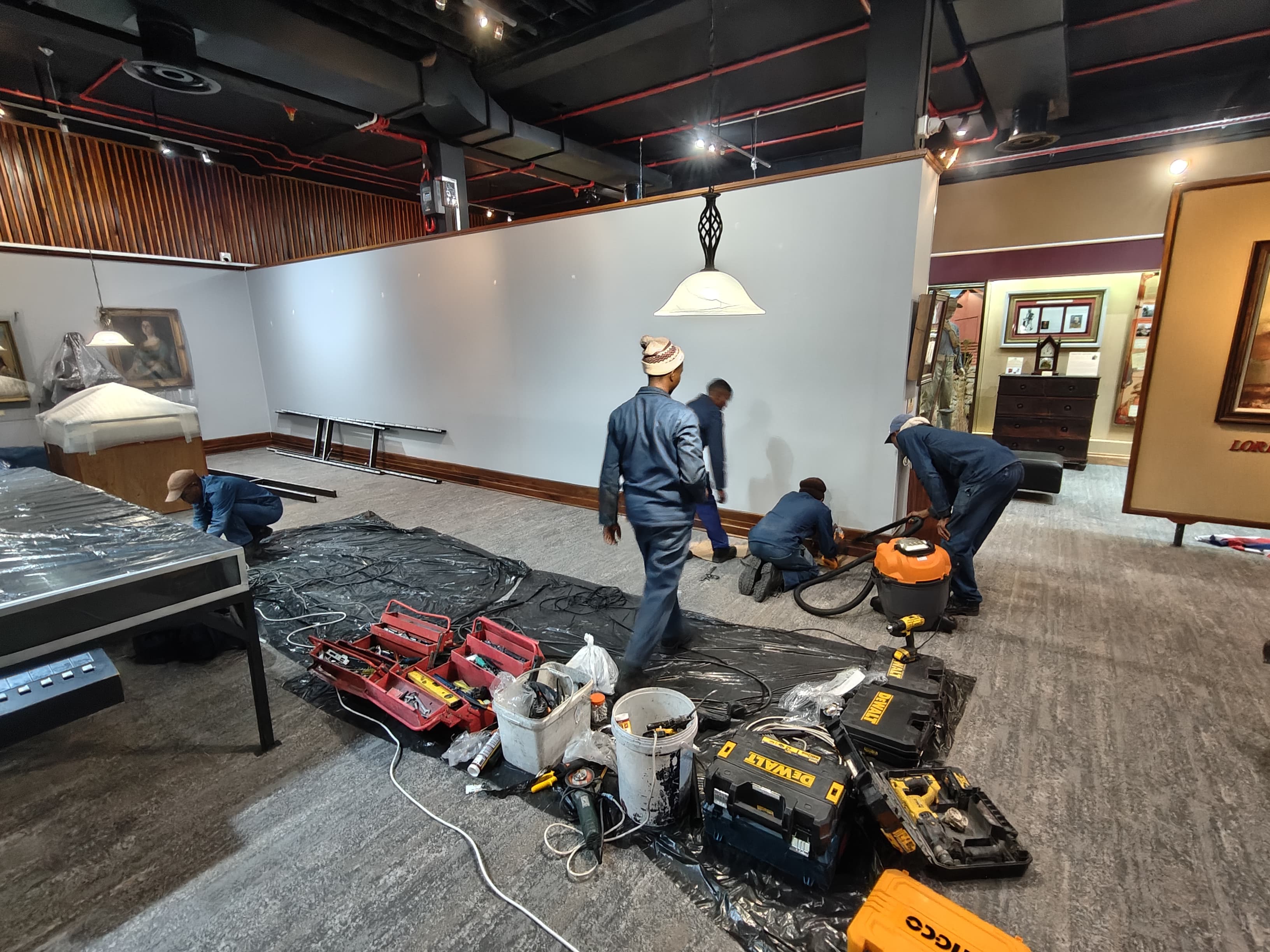Commercial space before cabinet installation